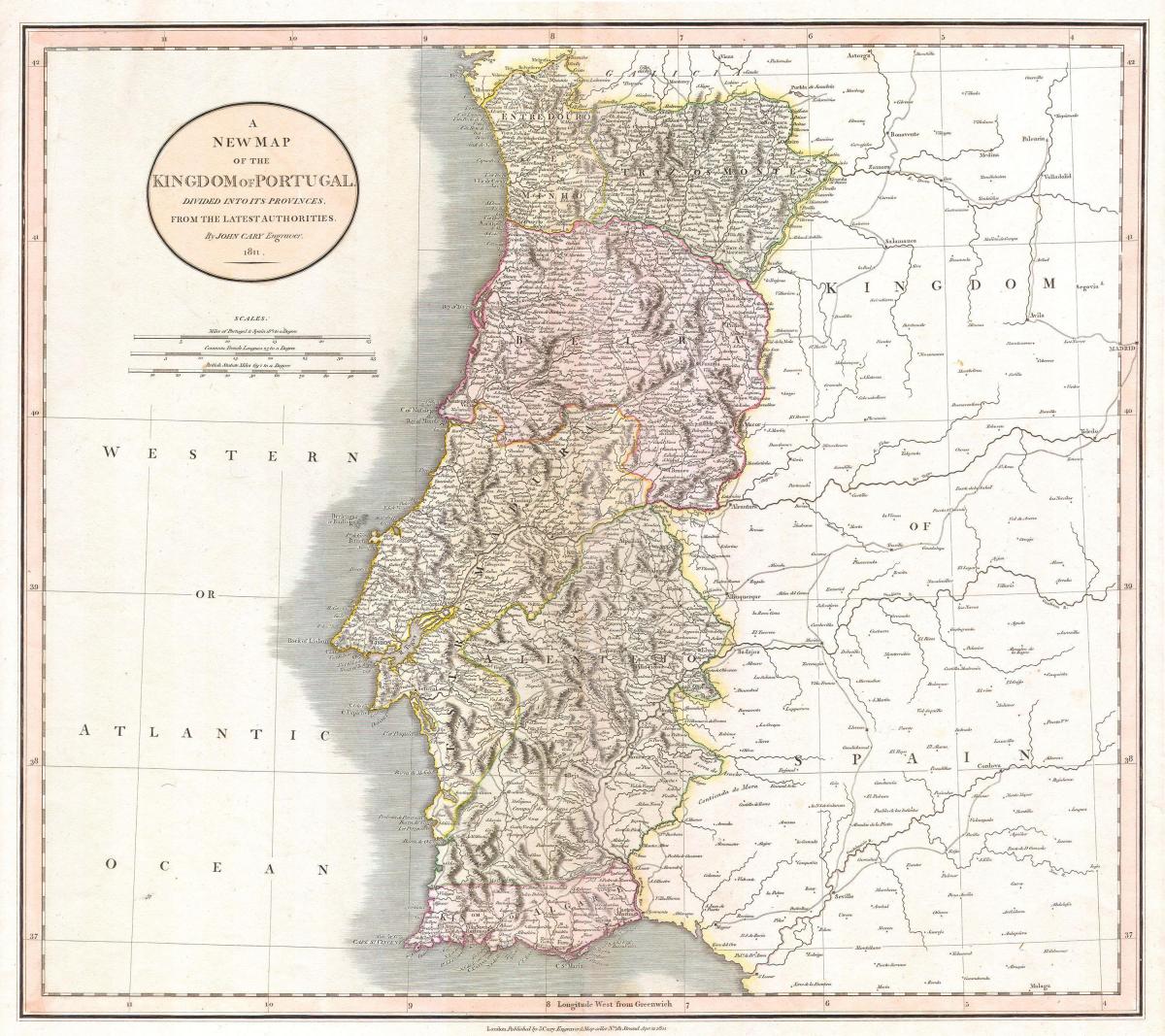 Historical map of Portugal