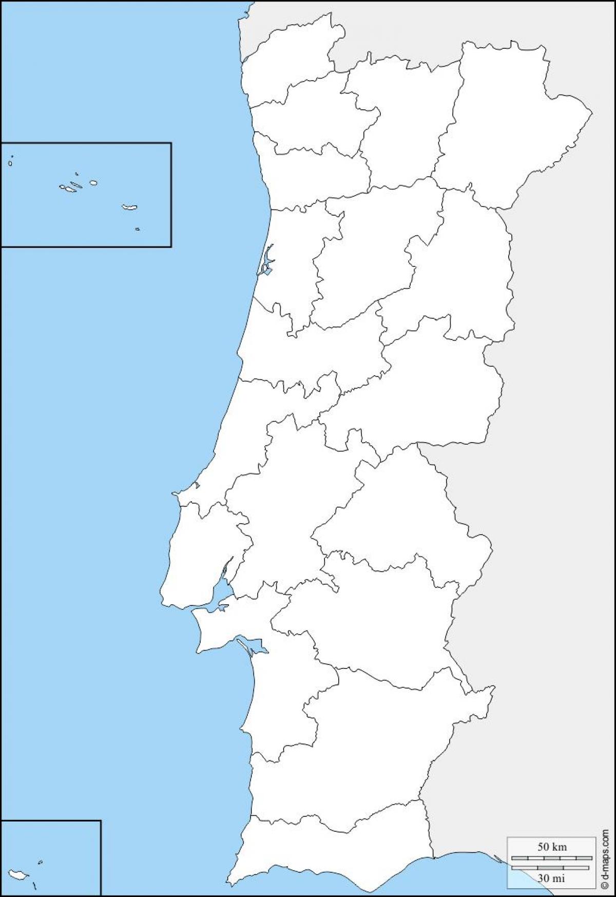 Empty Portugal map