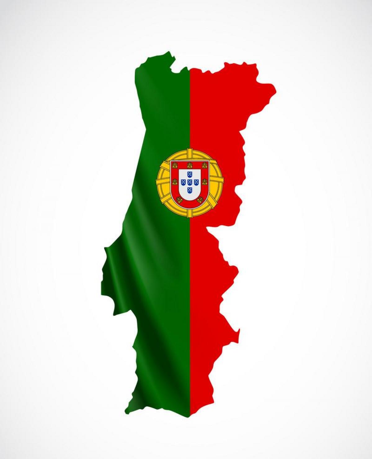 Map of Portugal flag