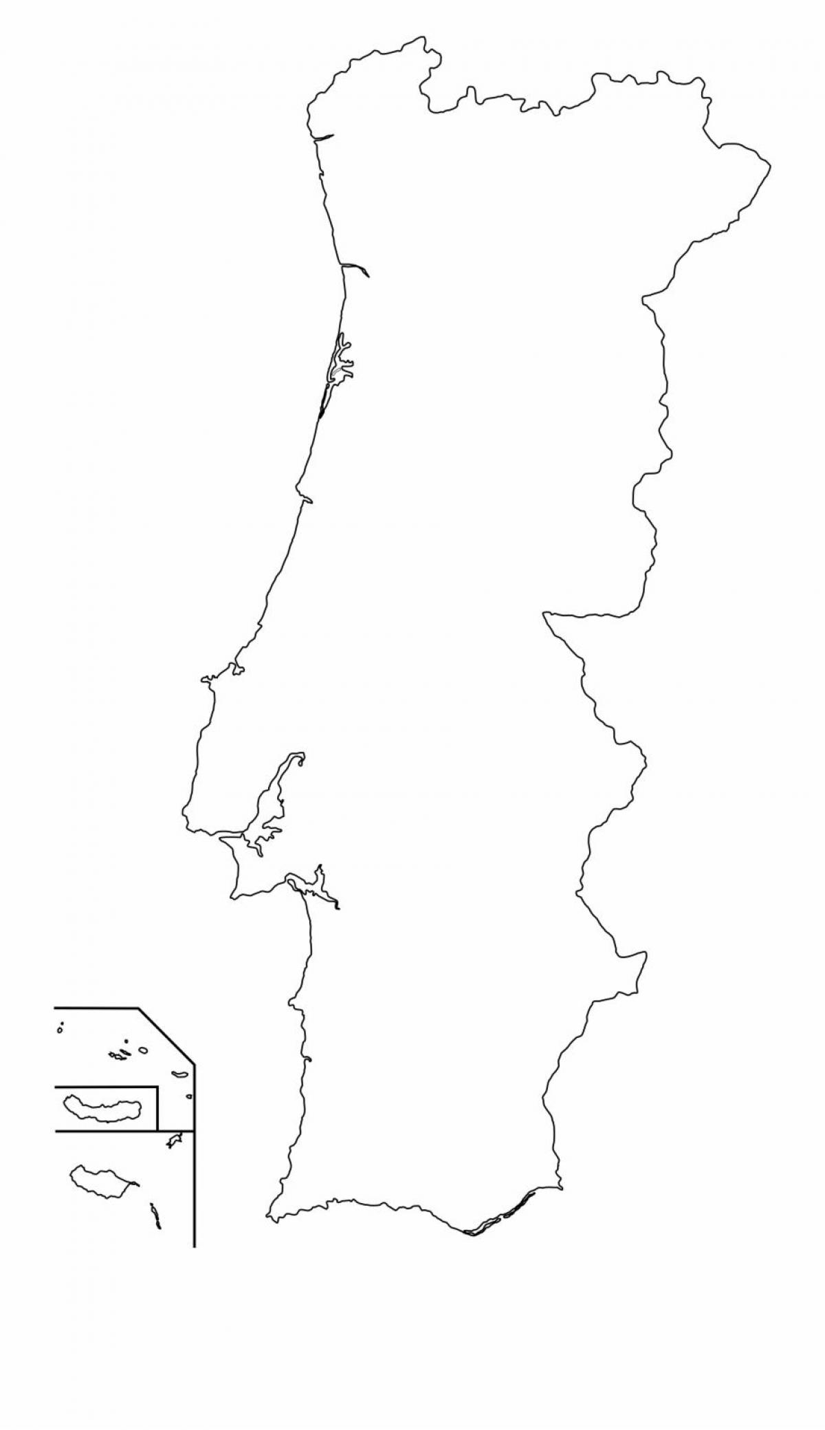 Portugal contours map